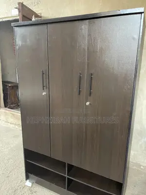5ft X 6ft Black Modern Wardrobe With Shoe Rack
