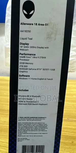 New Laptop Alienware 18 Area-51 32GB Intel Core Ultra 9 SSD 2T