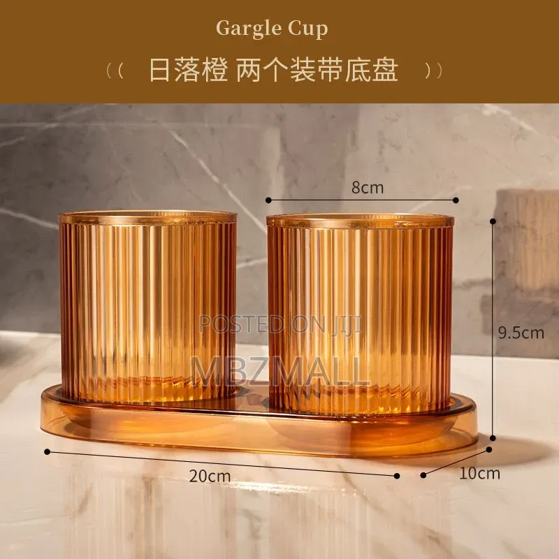 Luxury Bathroom Cup Set With Tray