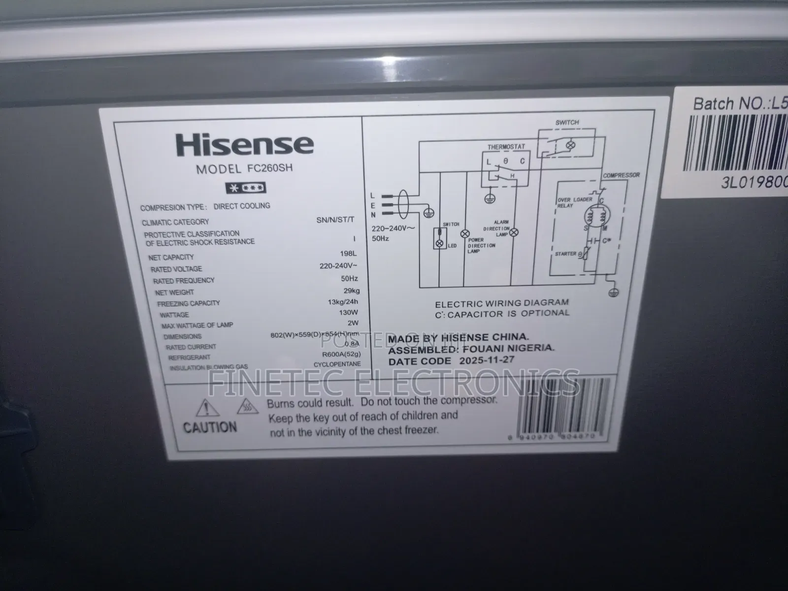 Hisense 198l Chest Freezer