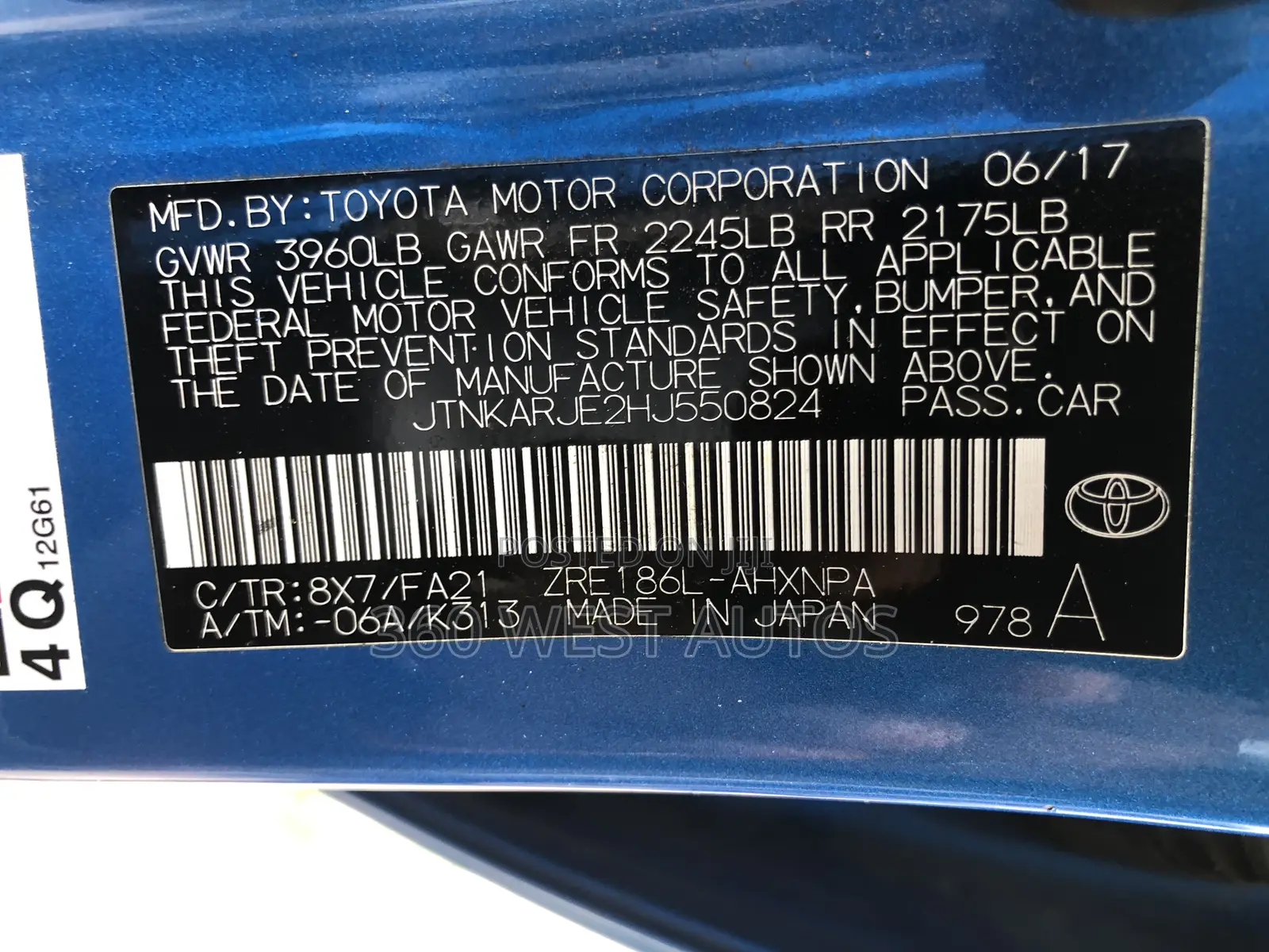 Scion iM Base 2016 Blue