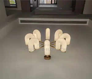 Modern 8-Head Led Chandelier-Gold White