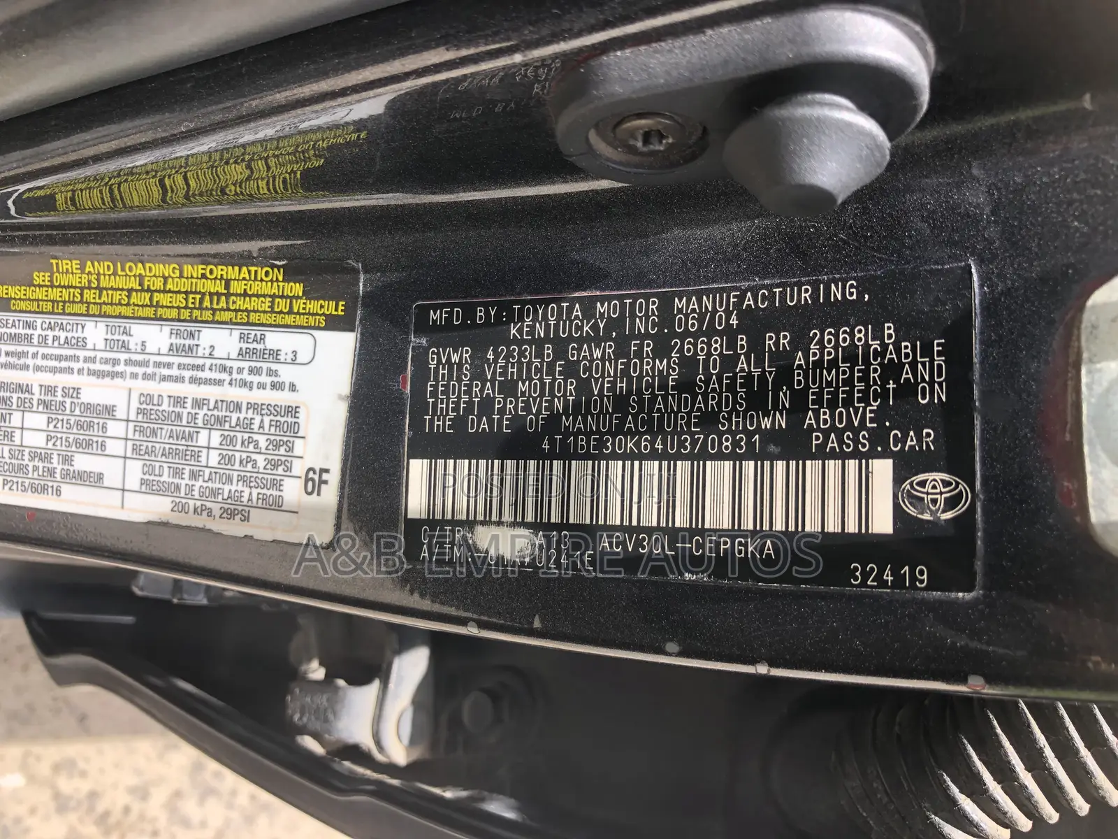 Toyota Camry 2004 Gray
