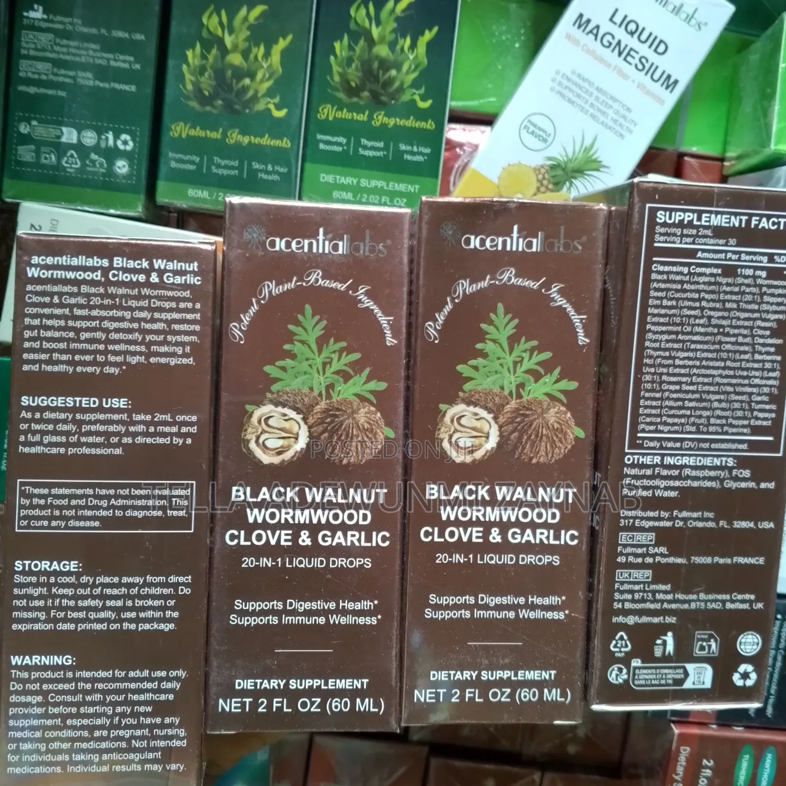 Wormwood, Black Walnut Hull Cloves 16in 1 Liquid for Parasite Cleanse