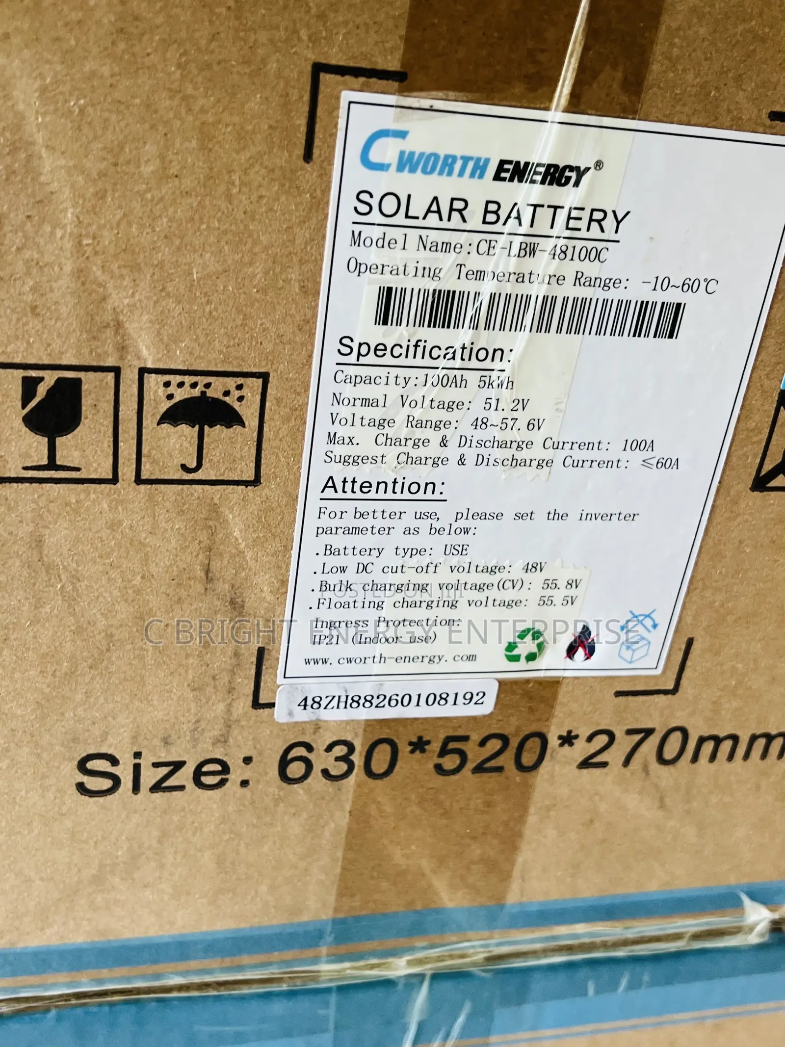 5kwh Cworth Energy Lithium Battery