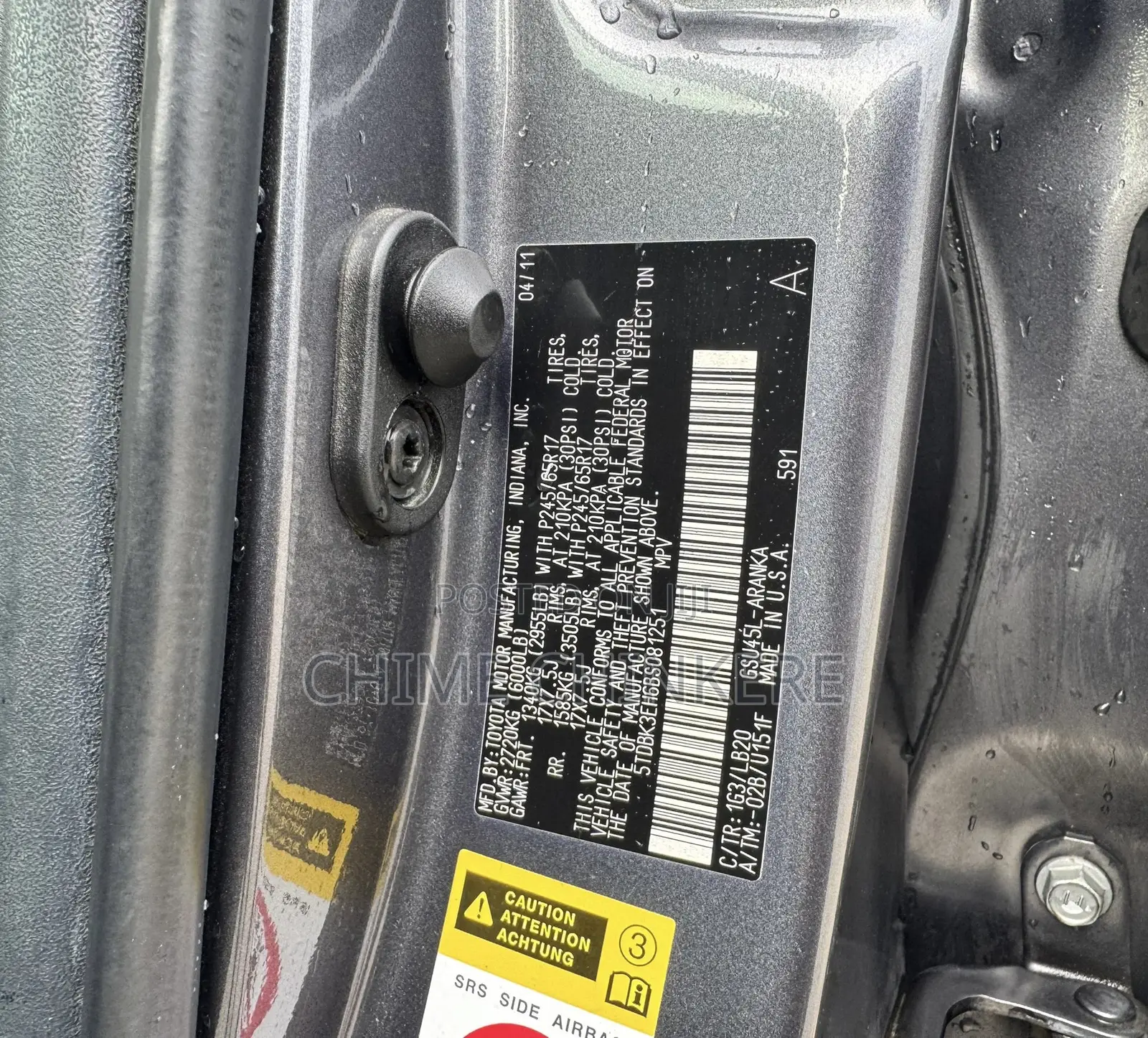 Toyota Highlander Limited 2012 Black