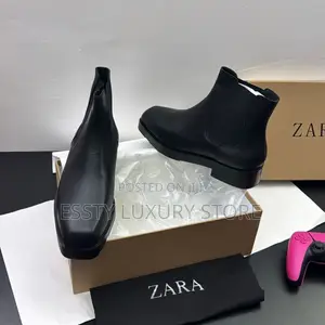 Quality Luxury Zara Squared Faced Leather Boots