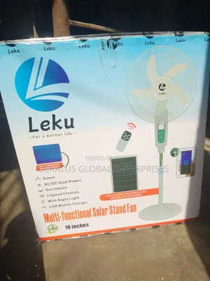 Original Leku 16" Solar Standing Fan