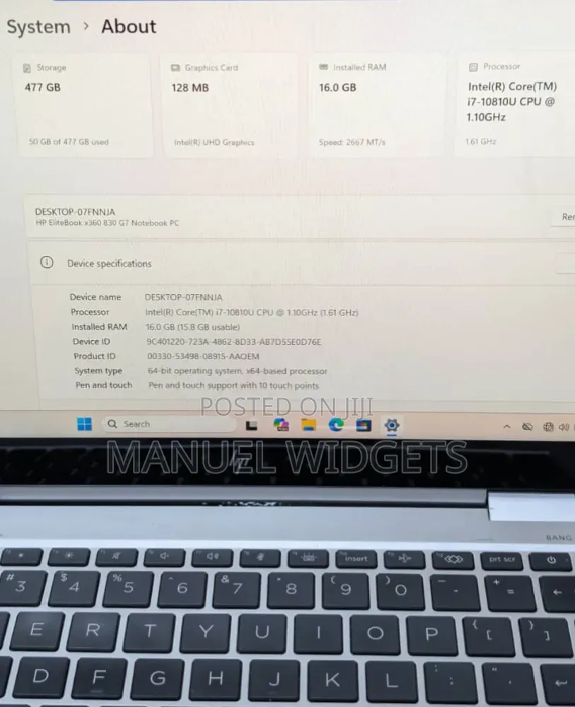 Laptop HP EliteBook 830 G7 16GB Intel SSD 512GB