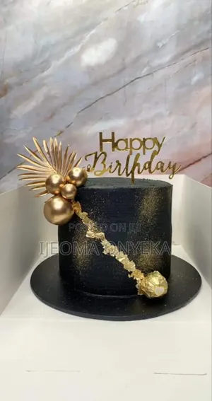 Black Colour Birthday Cake