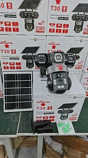 Solar 4g V380 Pro Triple Lens Camera – Perfect for Farms/Remote Sites