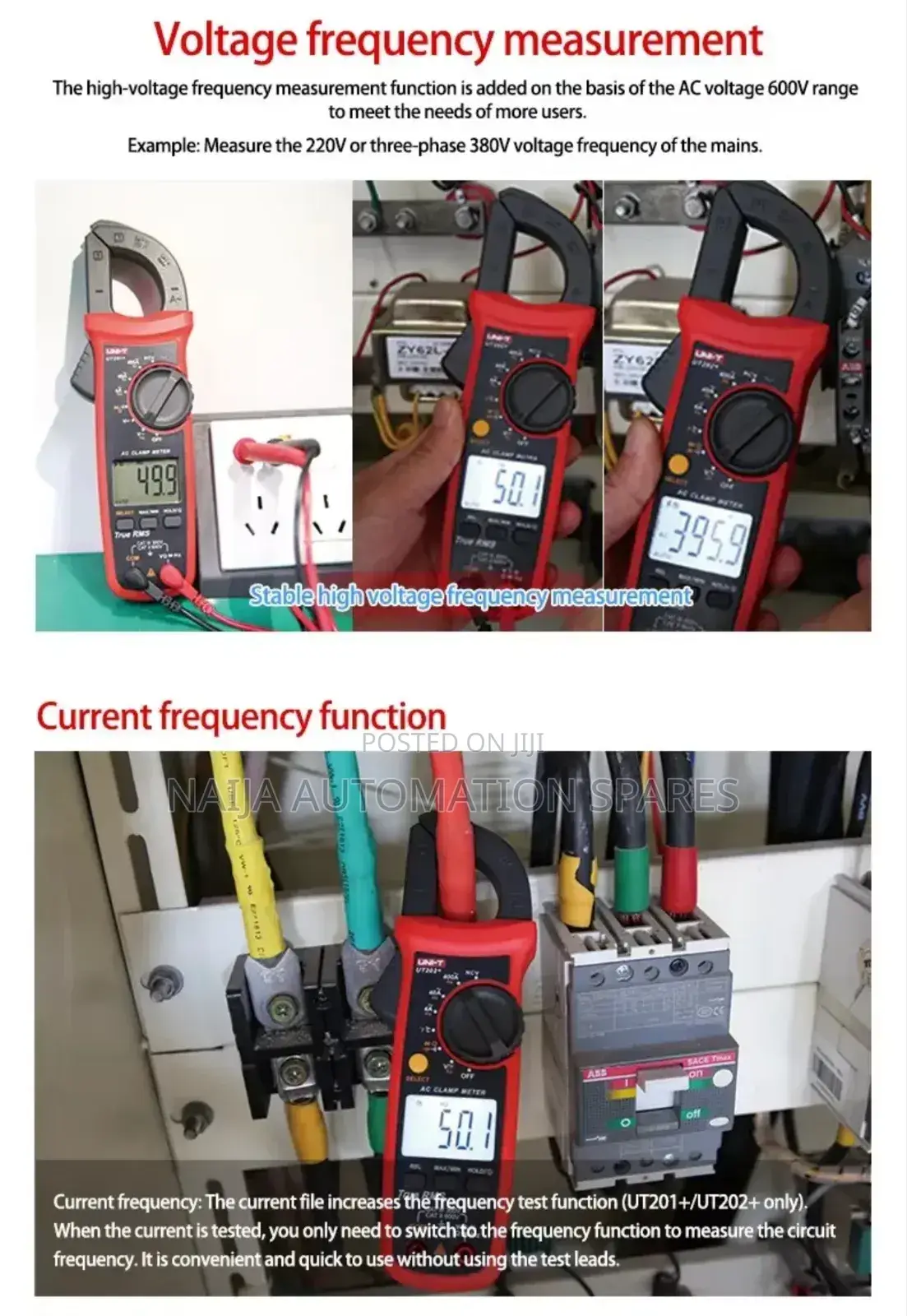 Ut202+ Digital Clamp Meter Multifunction Multimeter