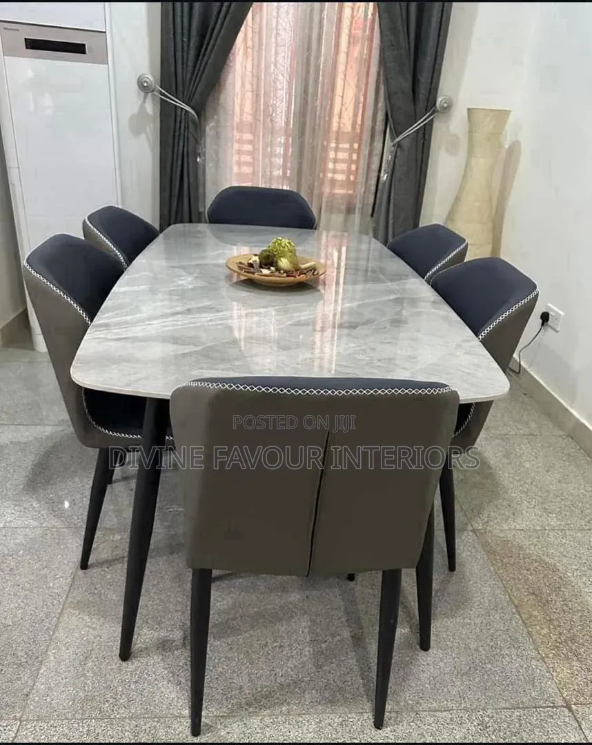 Marble Dinning Table + 6 Chairs- Seat