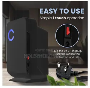 Cuqoo 1.3l Electric Mini Dehumidifier Air Purifier Black Low Energy