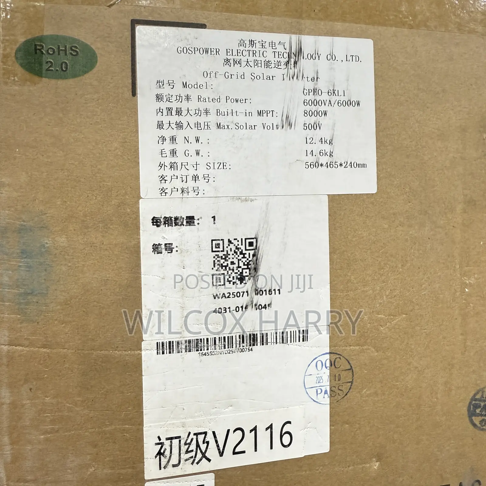 Gospower Hybrid Inverter 6kw/48v