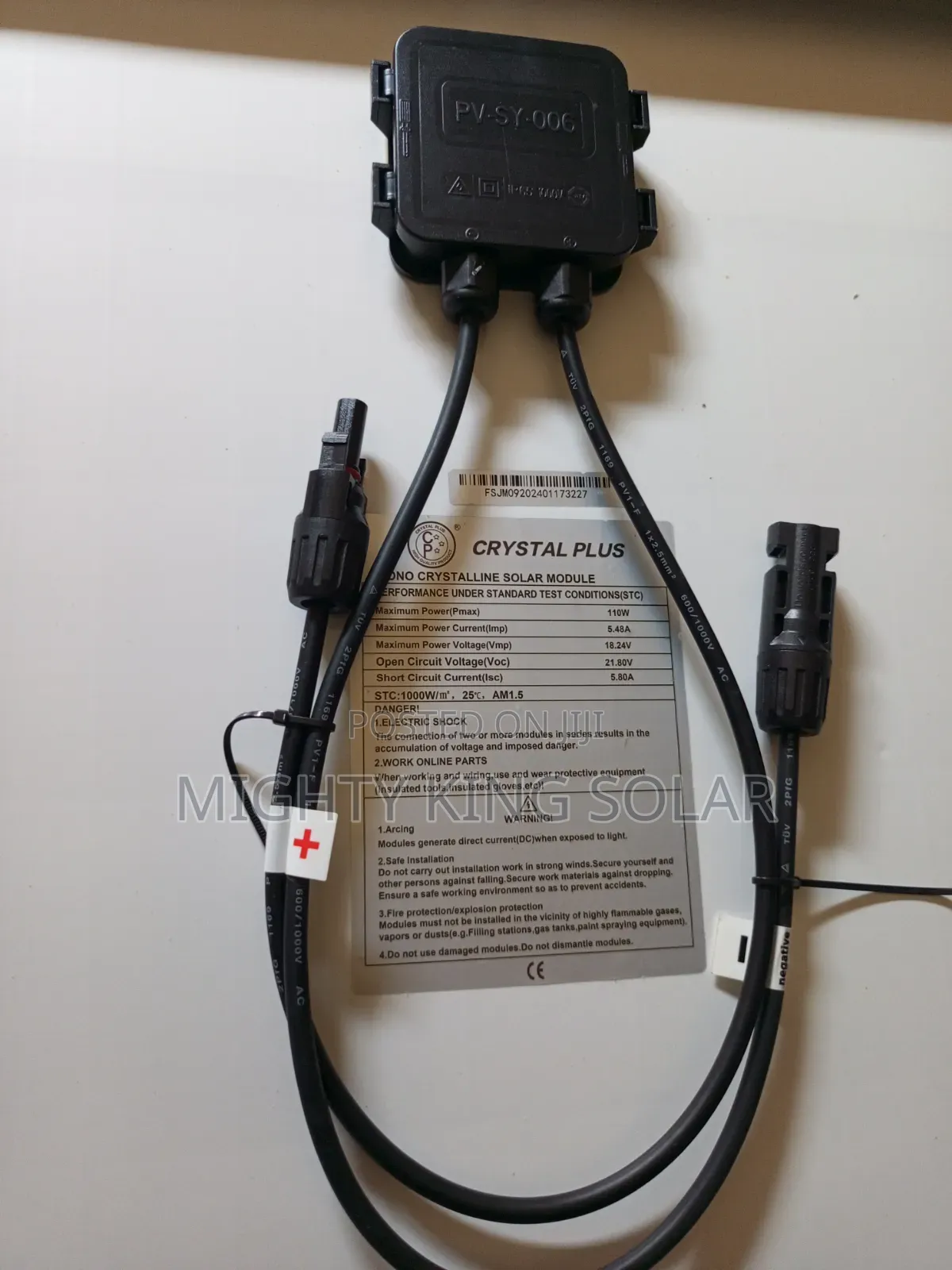 110w Crystal Plus 18.24v Panel