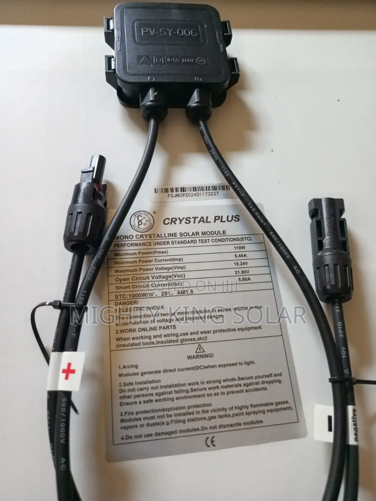 110w Crystal Plus 18.24v Panel