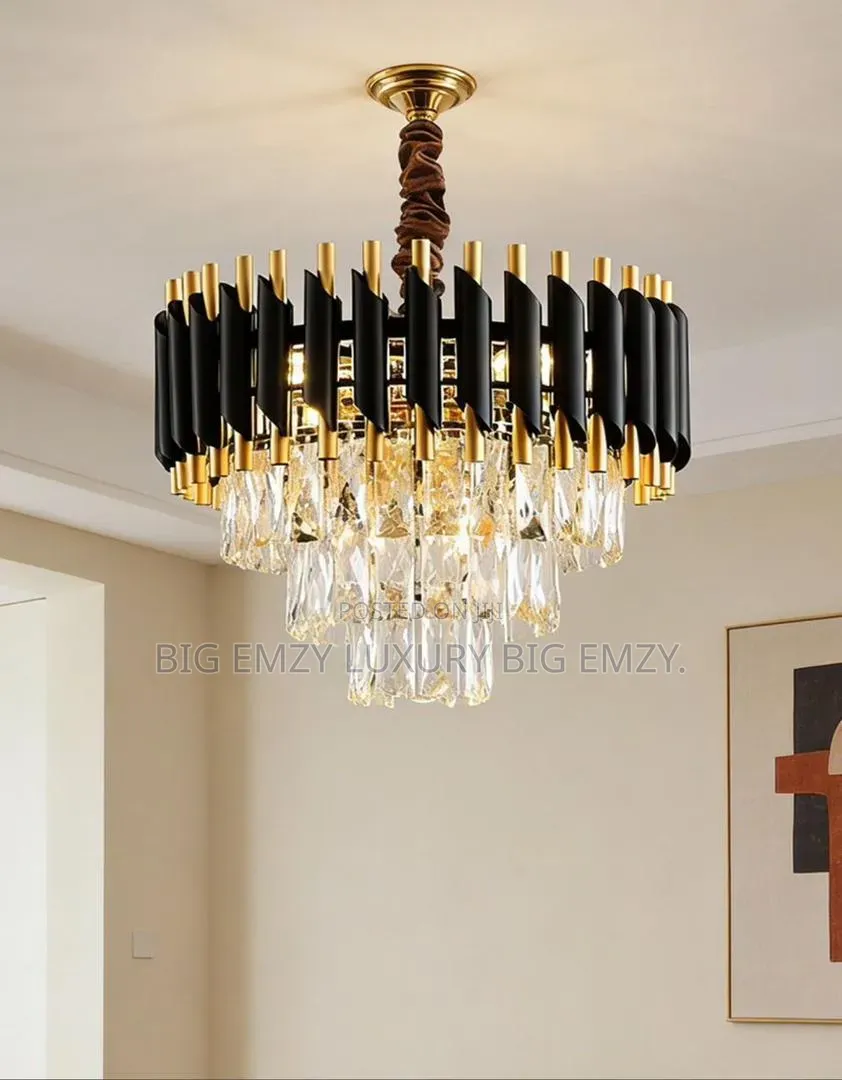400mm Black Pipe Chandelier