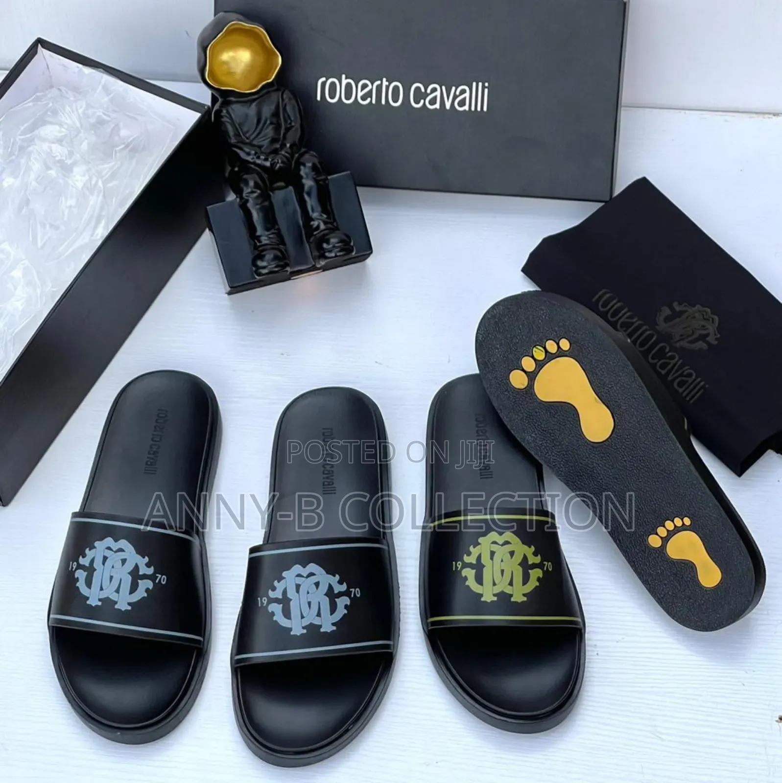 Roberto Cavalli Black Slides