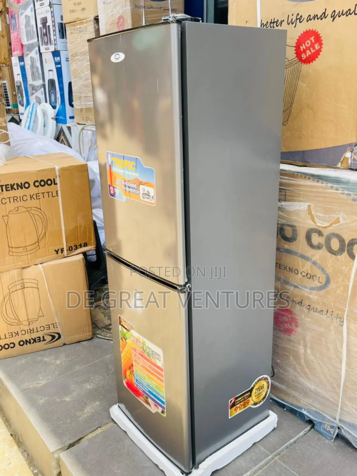 Brand New Technocool 265litter Half Half Double Door Refrigerator