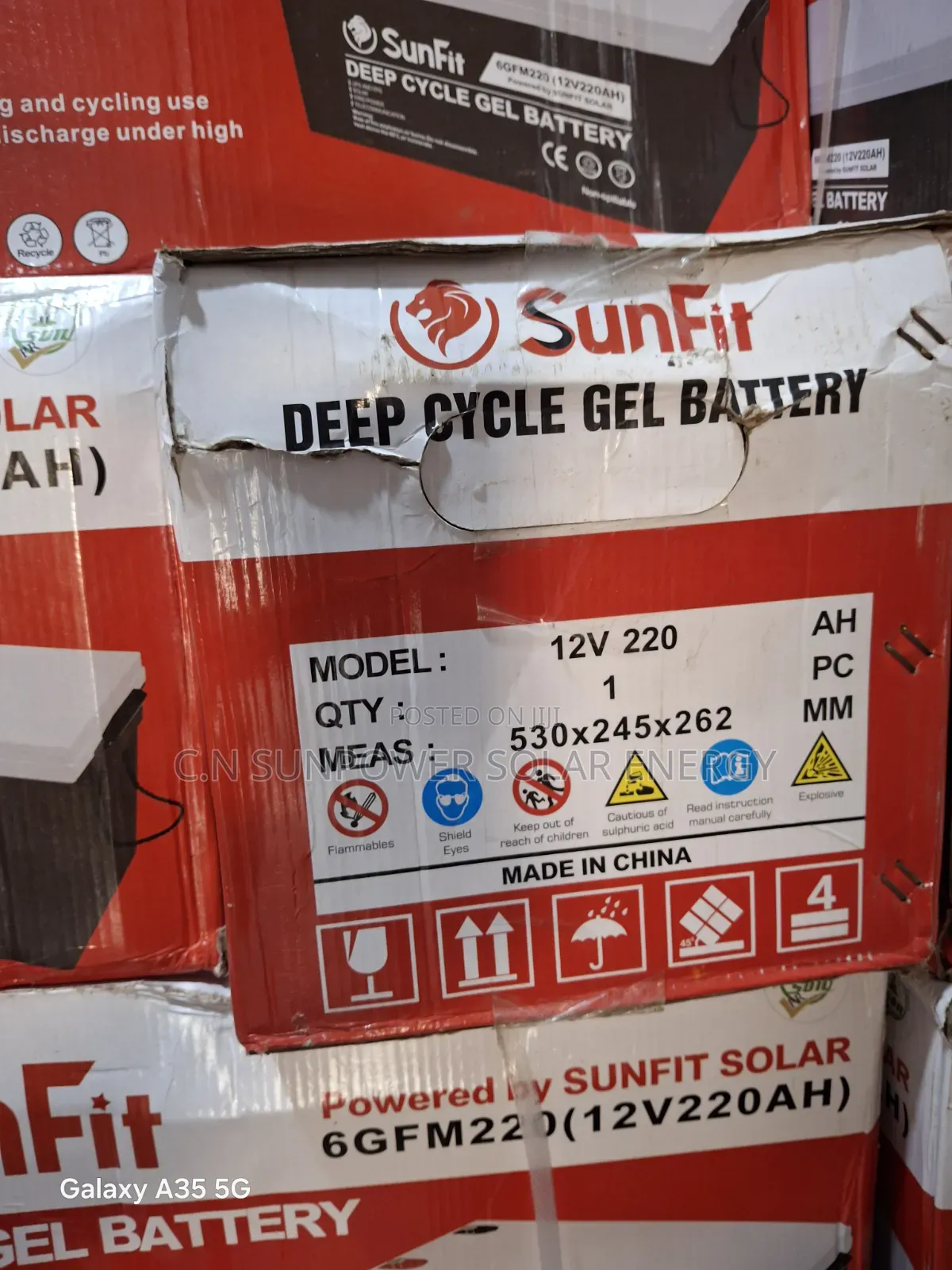 12v/220ahs Sunfit Deep Cycle Gel