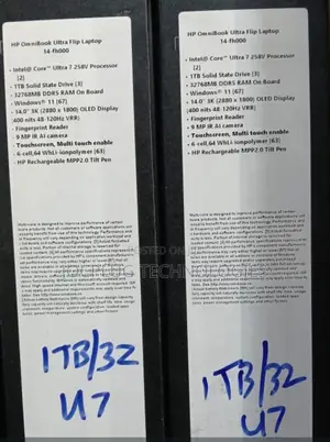 New Laptop HP 256GB Intel Core Ultra 7 HDD+SSD 1T