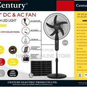 Century 18" Ac/Dc Solar Rechargeable Fan