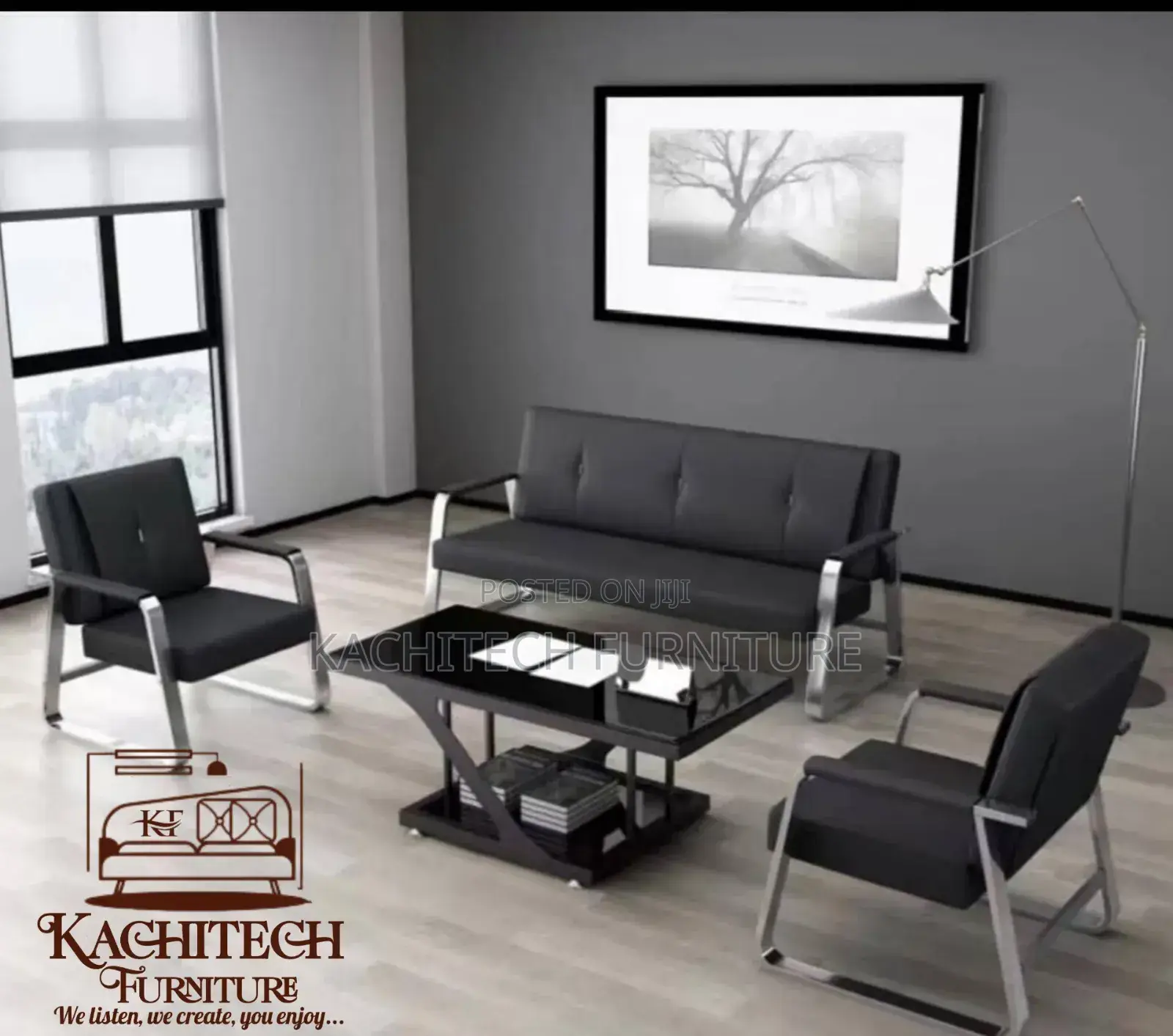 Black Office Sofa Set