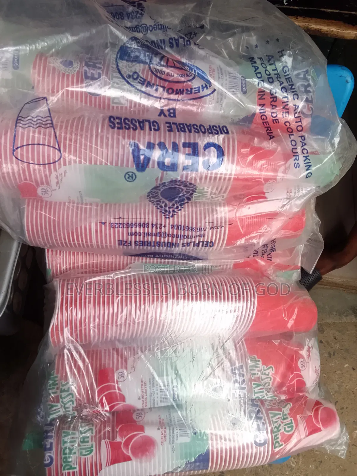 Stack Of Red Disposable Plastic Cups
