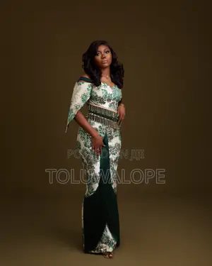 Luxury Green Gold Asoebi 2-Piece With Fringe