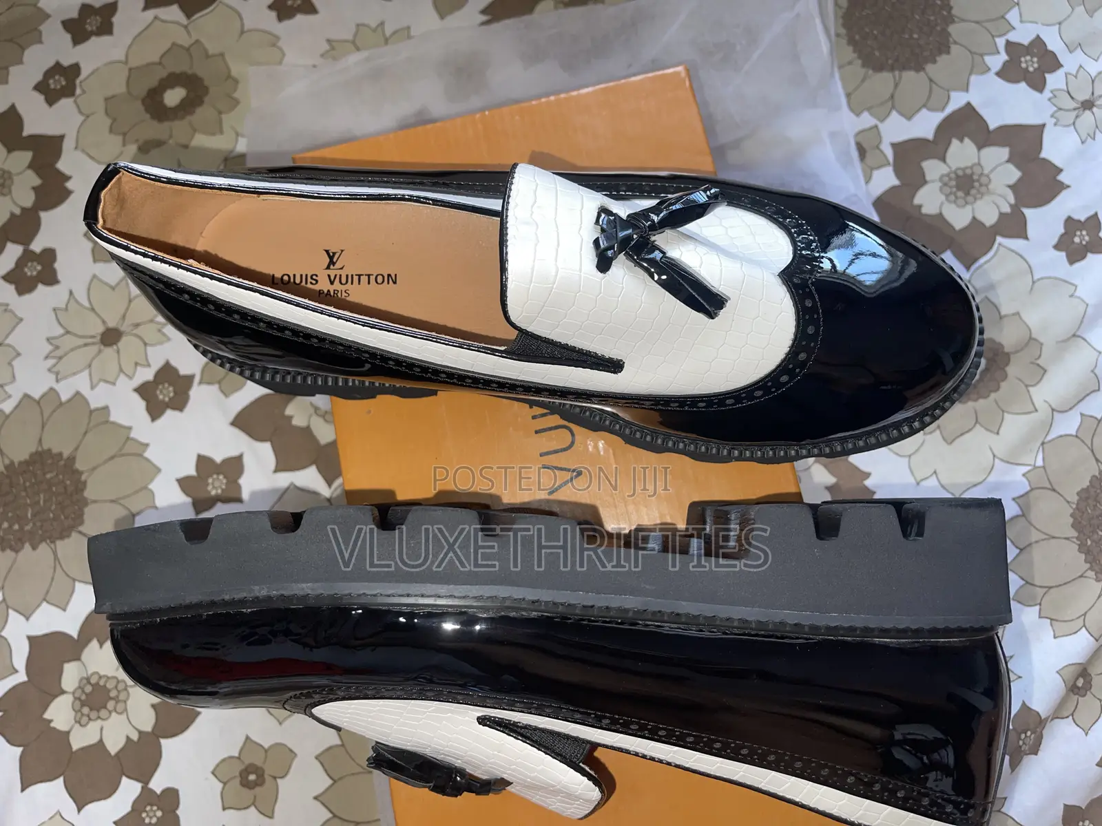 Vuitton Tassel Loafers (Two-Tone / Patent Leather Style)