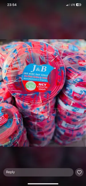 J B 6mm Red Single Core 100m