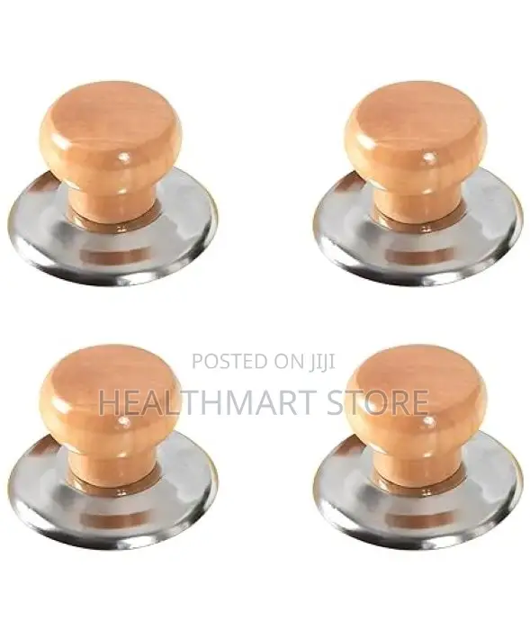 4pcs Solid Wood Bead Pot Lid Handles Cover Replacement Handgrip