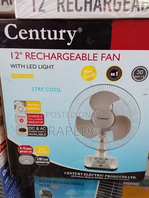 12 Inches Century Rechargeable Solar Table Fan With Panel
