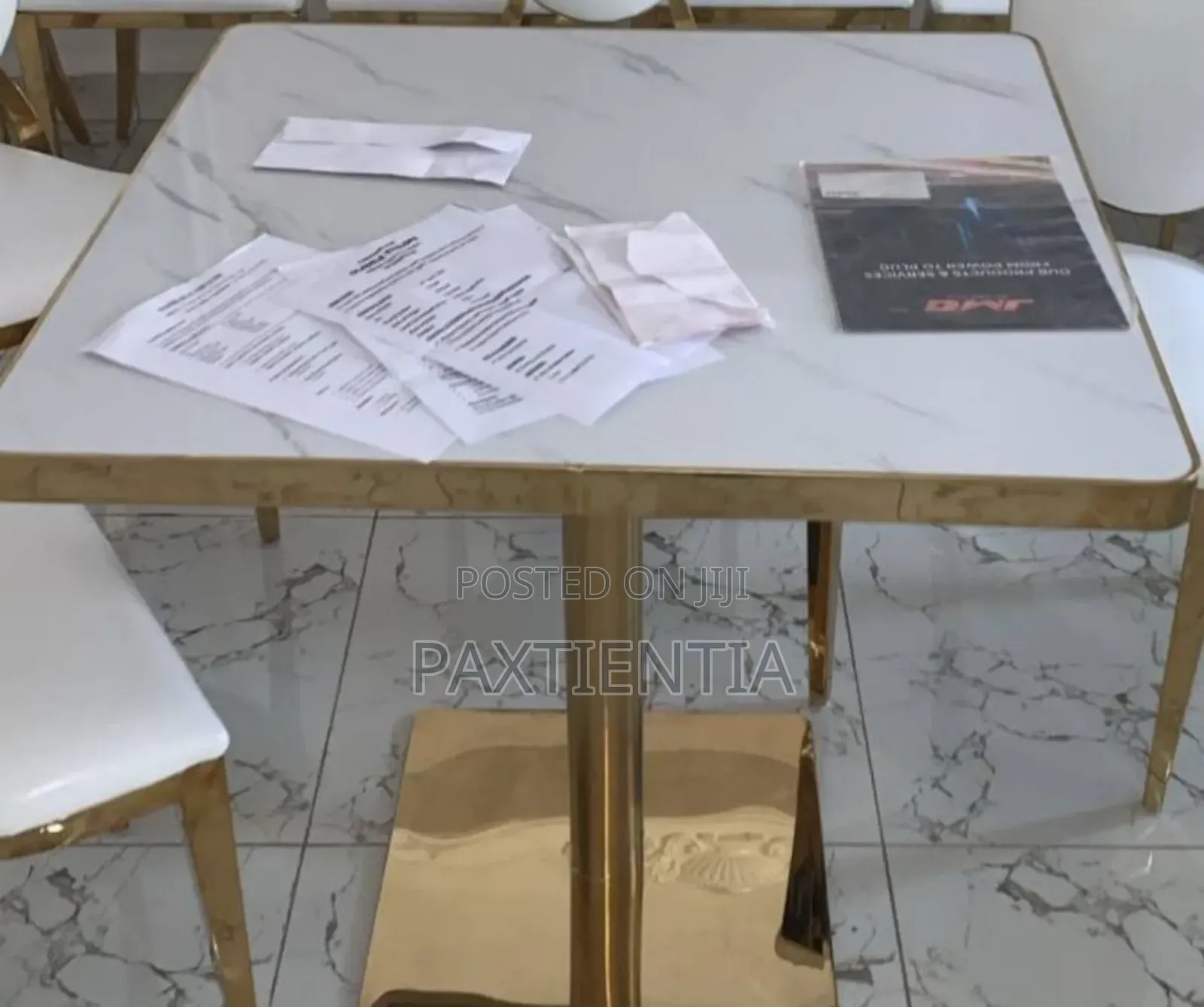 80m Acrylic Table With Gold Legs