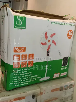 18 Inches Sealed Point Solar Rechargeable Fan
