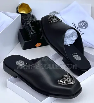 Luxury Black Versace Men Half Shoe