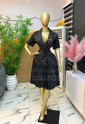 Turkey  Leopard Print Pleated Dress Size: 44, 46, 48, 50 (10-20
