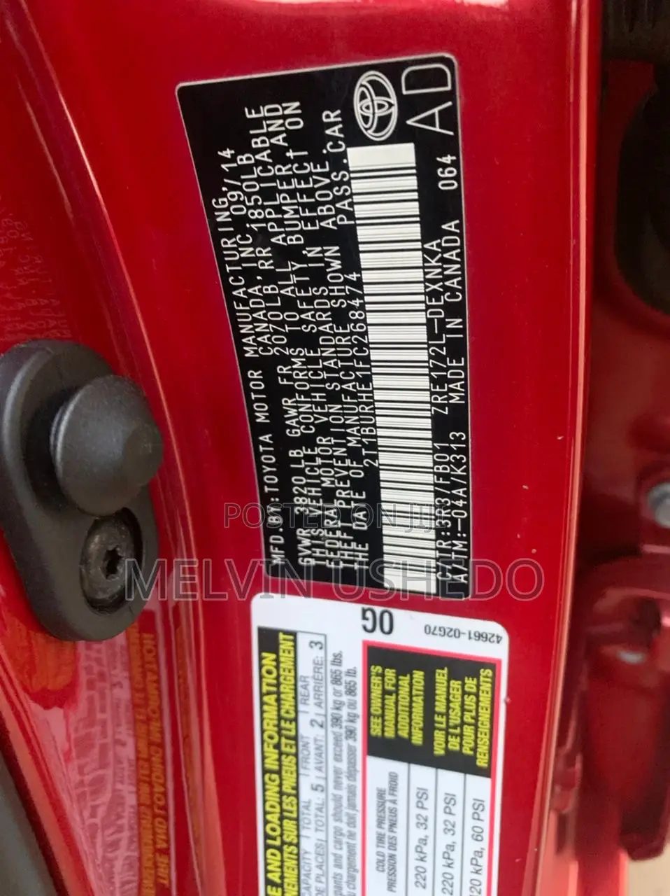 Toyota Corolla 2015 Red