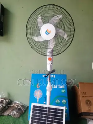 Hc 16-Inch Solar Rechargeable Fan With Solar Panel and Bolbs