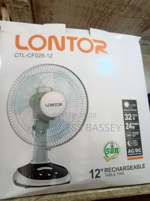 Lontor Rechargeable Table Fan 12"