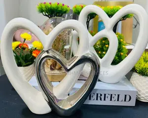 Double Heart Love Shaped Ceramic Decor Piece