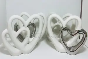 Double Heart Love Shaped Ceramic Decor Piece