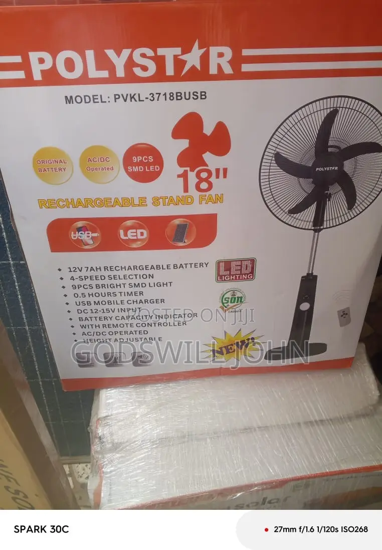 Polystar Rechargeable Fan