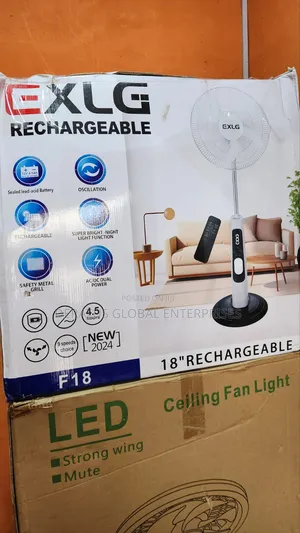 Exlg 18" Rechargeable Fan
