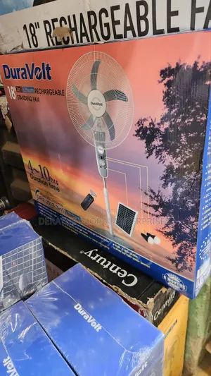 18" Solar Standing Fan Duravolt With Lithium Battery