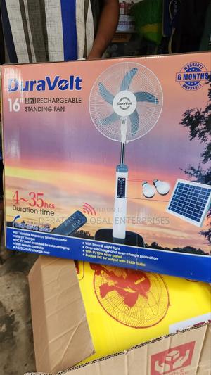 16inches Duravolt Rechargeable Standing Fan With Solar Panel