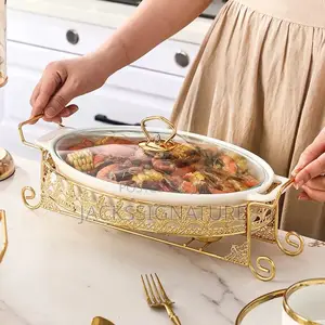 Oval 3pcs Ceramic Chaffing Dish 12” 13” 14”