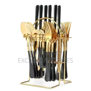 New Black and Gold Spoon Set