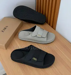 Zara Luxury Velcro Strap Light Suede Slide